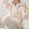 2-delige roze fleece loungewear set - dames zachte pyjama's