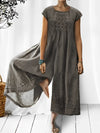 Boho jumpsuit - elegante dameslinnen jurk met borduursel
