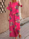 2-delige dames boho set - luchtige bloemenprint outfit voor dagelijks gebruik - moeiteloos stylish en veelzijdig