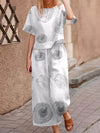 2-delige dames boho set - luchtige bloemenprint outfit voor dagelijks gebruik - moeiteloos stylish en veelzijdig