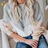 Oversized gebreide trui - stijlvolle grijs en beige damestrui