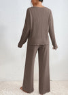 2-delige lounge set - stijlvolle dames rib gebreide pyjama outfit