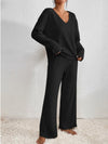 2-delige lounge set - stijlvolle dames rib gebreide pyjama outfit