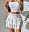 Dames geruite mini rok met volants - stijlvolle en relaxte zomeroutfit