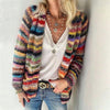 Dames gebreide cardigan - kleurrijke oversized knitwear