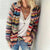 Dames gebreide cardigan - kleurrijke oversized knitwear