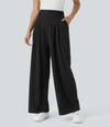 Hoge taillebroek voor vrouwen - elegante kantooroutfits met geplooide details