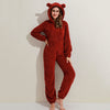 Fleece onesie met oren - uitnodigende loungewear voor dames