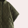 Gequiltede poncho jas - trendy groene damesoutdoor