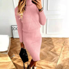 2-delig gebreid co-ords set - stijlvolle dames turtleneck top en midi rok - Bakkermode.nl