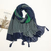 Florale pashmina sjaal met franjes - elegante dames sjaal - Bakkermode.nl