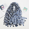 Florale pashmina sjaal met franjes - elegante dames sjaal - Bakkermode.nl