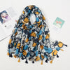 Florale pashmina sjaal met franjes - elegante dames sjaal - Bakkermode.nl