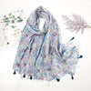 Florale pashmina sjaal met franjes - elegante dames sjaal - Bakkermode.nl