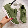 Dames sneakers - veelzijdige grijze veterschoenen met uitstekende steun