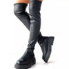 Trendy overknee dameslaarzen met chunky zool – stoere hoge laarzen voor een edgy look - Bakkermode.nl