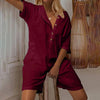 Dames casual korte jumpsuit van lichte katoenmix - veelzijdige zomeroutfit voor relaxte dagen