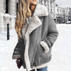 Dames aviator jas - warme imitatiebont jas met riemdetails - Bakkermode.nl