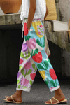 Dames casual broeken met unieke bloemprint - luchtige loungewear voor dagelijks gebruik