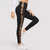 Zwarte legging met luipaardprint zijstreep