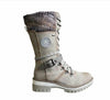 Warme dameslaarzen met antislipzool - comfortabele winterlaarzen met vetersluiting - Bakkermode.nl