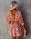 Boho jurk met kleurrijk patroon en wijde mouwen - Bakkermode.nl