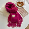 Luxe wollen sjaal - zachte dames wrap met franjes - Bakkermode.nl
