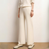 Gebreide cashmere broek - luxe damesbroek met wijde pijpen - Bakkermode.nl
