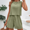2-delige casual loungewear set voor dames - zachte stof, stijlvolle zomeroutfit