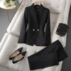 2-delige damesblazer en broeken set - stijlvolle kantooroutfit voor professionele vrouwen
