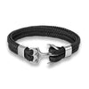 Ankerarmband - gevlochten leren damespolsaccessoire - Bakkermode.nl