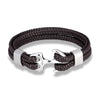 Ankerarmband - gevlochten leren damespolsaccessoire - Bakkermode.nl