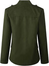 Militaire blazer - getailleerd dames jasje met gouden knopen en schouderdetails - Bakkermode.nl