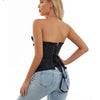 Brocade corset voor dames - verfijnd zwart corset met kantdetails