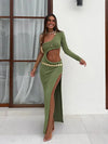 Asymmetrische jurk met cut-out en hoge split - Bakkermode.nl