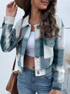 Dames geruite flanellen overhemdjack - trendy cropped buitenjack voor vrouwen