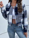 Dames geruite flanellen overhemdjack - trendy cropped buitenjack voor vrouwen