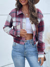Dames geruite flanellen overhemdjack - trendy cropped buitenjack voor vrouwen