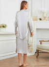 2-delige satijnen kimono set - elegante dames nachtmode met bijpassende nachtjapon