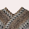 Dames poncho - stijlvolle gebreide sjaal met franjes